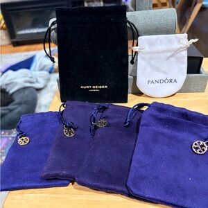 Tory Burch, Kurt Geiger and Pandora Velvet jewelry  pouches